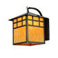Meyda Lighting Seneca 16" Craftsman Brown Window Pane Curved Arm Wall Sconce With Ambra Siena Idalight Shade Glass