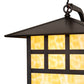 Meyda Lighting Seneca 16" Craftsman Brown Window Pane Curved Arm Wall Sconce With Beige Art Shade Glass
