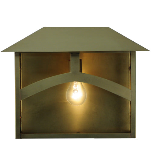 Meyda Lighting Seneca 16" Natural Brass Wall Sconce With Clear Shade Glass