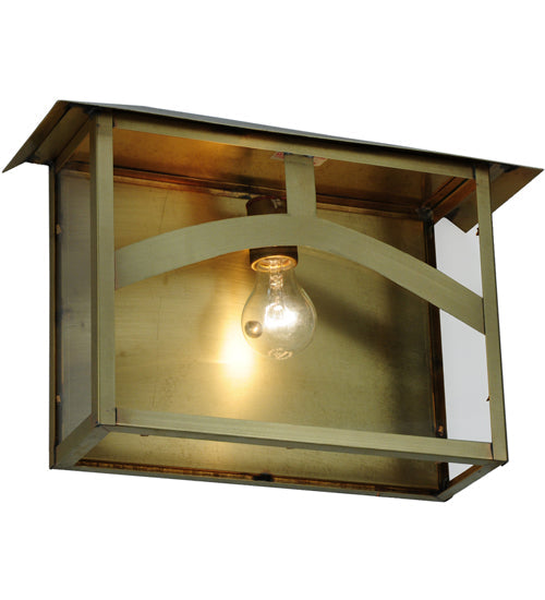 Meyda Lighting Seneca 16" Natural Brass Wall Sconce With Clear Shade Glass