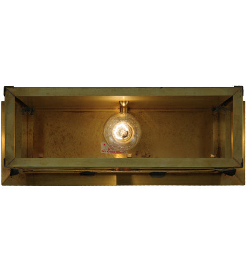 Meyda Lighting Seneca 16" Natural Brass Wall Sconce With Clear Shade Glass