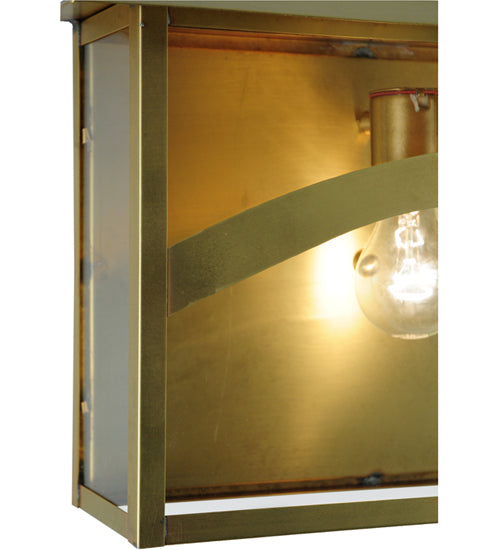 Meyda Lighting Seneca 16" Natural Brass Wall Sconce With Clear Shade Glass
