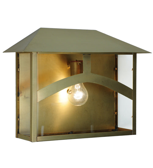 Meyda Lighting Seneca 16" Natural Brass Wall Sconce With Clear Shade Glass