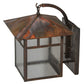 Meyda Lighting Seneca 16" Vintage Copper Double Bar Mission Curved Arm Hanging Wall Sconce With Clear Seeded Shade Glass