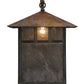 Meyda Lighting Seneca 16" Vintage Copper Double Bar Mission Curved Arm Hanging Wall Sconce With Clear Seeded Shade Glass