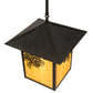 Meyda Lighting Seneca 16"Sq Craftsman Brown Winter Pine Pendant Light With Beige Shade Glass