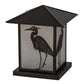 Meyda Lighting Seneca 17" 2-Light Oil Rubbed Bronze Heron Outdoor Pier Mount Light With Frosted Seeded Shade Glass