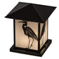 Meyda Lighting Seneca 17" 2-Light Oil Rubbed Bronze Heron Outdoor Pier Mount Light With Frosted Seeded Shade Glass