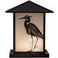 Meyda Lighting Seneca 17" 2-Light Oil Rubbed Bronze Heron Outdoor Pier Mount Light With Frosted Seeded Shade Glass