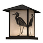 Meyda Lighting Seneca 17" 2-Light Oil Rubbed Bronze Heron Outdoor Pier Mount Light With Frosted Seeded Shade Glass