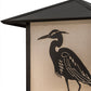 Meyda Lighting Seneca 17" 2-Light Oil Rubbed Bronze Heron Outdoor Pier Mount Light With Frosted Seeded Shade Glass