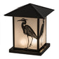 Meyda Lighting Seneca 17" 2-Light Oil Rubbed Bronze Heron Outdoor Pier Mount Light With Frosted Seeded Shade Glass