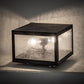 Meyda Lighting Seneca 17" 2-Light Solar Black Prime Outdoor Post Mount Light With Clear Seeded Shade Glass