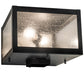 Meyda Lighting Seneca 17" 2-Light Solar Black Prime Outdoor Post Mount Light With Clear Seeded Shade Glass
