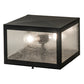 Meyda Lighting Seneca 17" 2-Light Solar Black Prime Outdoor Post Mount Light With Clear Seeded Shade Glass