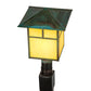 Meyda Lighting Seneca 17" Copper Verdigris T Mission Outdoor Post Mount Light With Tawnyrock Idalight Shade Glass