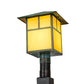 Meyda Lighting Seneca 17" Copper Verdigris T Mission Outdoor Post Mount Light With Tawnyrock Idalight Shade Glass