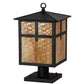 Meyda Lighting Seneca 17" Craftsman Brown Cross Mission Post Mount Light With Beige Art Shade Glass