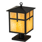 Meyda Lighting Seneca 17" Craftsman Brown Cross Mission Post Mount Light With Beige Art Shade Glass