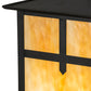 Meyda Lighting Seneca 17" Craftsman Brown Cross Mission Post Mount Light With Beige Art Shade Glass