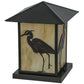 Meyda Lighting Seneca 17" Craftsman Brown Heron Outdoor Pier Mount Light With Beige Iridescent Shade Glass