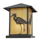 Meyda Lighting Seneca 17" Craftsman Brown Heron Outdoor Pier Mount Light With Beige Iridescent Shade Glass