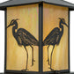 Meyda Lighting Seneca 17" Craftsman Brown Heron Outdoor Pier Mount Light With Beige Iridescent Shade Glass