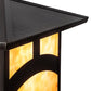 Meyda Lighting Seneca 17" Craftsman Brown Hill Top Outdoor Post Mount Light With Beige Shade Glass