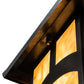 Meyda Lighting Seneca 17" Craftsman Brown Hill Top Outdoor Post Mount Light With Beige Shade Glass