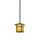 Meyda Lighting Seneca 17" Craftsman Brown Mountain View Pendant Light With Honey Art Shade Glass