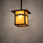 Meyda Lighting Seneca 17" Craftsman Brown Mountain View Pendant Light With Honey Art Shade Glass