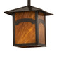Meyda Lighting Seneca 17" Craftsman Brown Mountain View Pendant Light With Honey Art Shade Glass