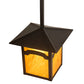 Meyda Lighting Seneca 17" Craftsman Brown Mountain View Pendant Light With Honey Art Shade Glass