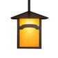 Meyda Lighting Seneca 17" Craftsman Brown Mountain View Pendant Light With Honey Art Shade Glass