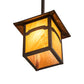 Meyda Lighting Seneca 17" Craftsman Brown Mountain View Pendant Light With Honey Art Shade Glass