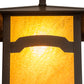 Meyda Lighting Seneca 17" Craftsman Brown Mountain View Pendant Light With Honey Art Shade Glass