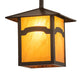 Meyda Lighting Seneca 17" Craftsman Brown Mountain View Pendant Light With Honey Art Shade Glass