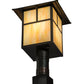 Meyda Lighting Seneca 17" Craftsman Brown Outdoor Post Mount Light With Beige Iridescent Shade Glass