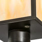 Meyda Lighting Seneca 17" Craftsman Brown Outdoor Post Mount Light With Beige Iridescent Shade Glass