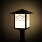 Meyda Lighting Seneca 17" Craftsman Brown Ponte Outdoor Post Mount Light With White Art Shade Glass
