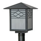 Meyda Lighting Seneca 17" Craftsman Brown Ponte Outdoor Post Mount Light With White Art Shade Glass