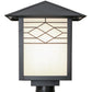 Meyda Lighting Seneca 17" Craftsman Brown Ponte Outdoor Post Mount Light With White Art Shade Glass