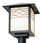 Meyda Lighting Seneca 17" Craftsman Brown Ponte Outdoor Post Mount Light With White Art Shade Glass