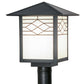 Meyda Lighting Seneca 17" Craftsman Brown Ponte Outdoor Post Mount Light With White Art Shade Glass