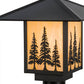 Meyda Lighting Seneca 17" Craftsman Brown Tall Pines Outdoor Post Mount Light With Beige Iridescent Shade Glass
