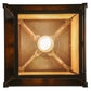 Meyda Lighting Seneca 17" Craftsman Brown Window Pane Pendant Light With Ambra Siena Idalight Shade Glass