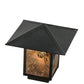 Meyda Lighting Seneca 17" Craftsman Brown Winter Pine Outdoor Post Mount Light With Silver Mica Shade Glass