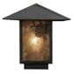 Meyda Lighting Seneca 17" Craftsman Brown Winter Pine Outdoor Post Mount Light With Silver Mica Shade Glass