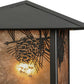 Meyda Lighting Seneca 17" Craftsman Brown Winter Pine Outdoor Post Mount Light With Silver Mica Shade Glass