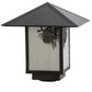 Meyda Lighting Seneca 17" Craftsman Brown Winter Pine Outdoor Post Mount Light With White Art Shade Glass